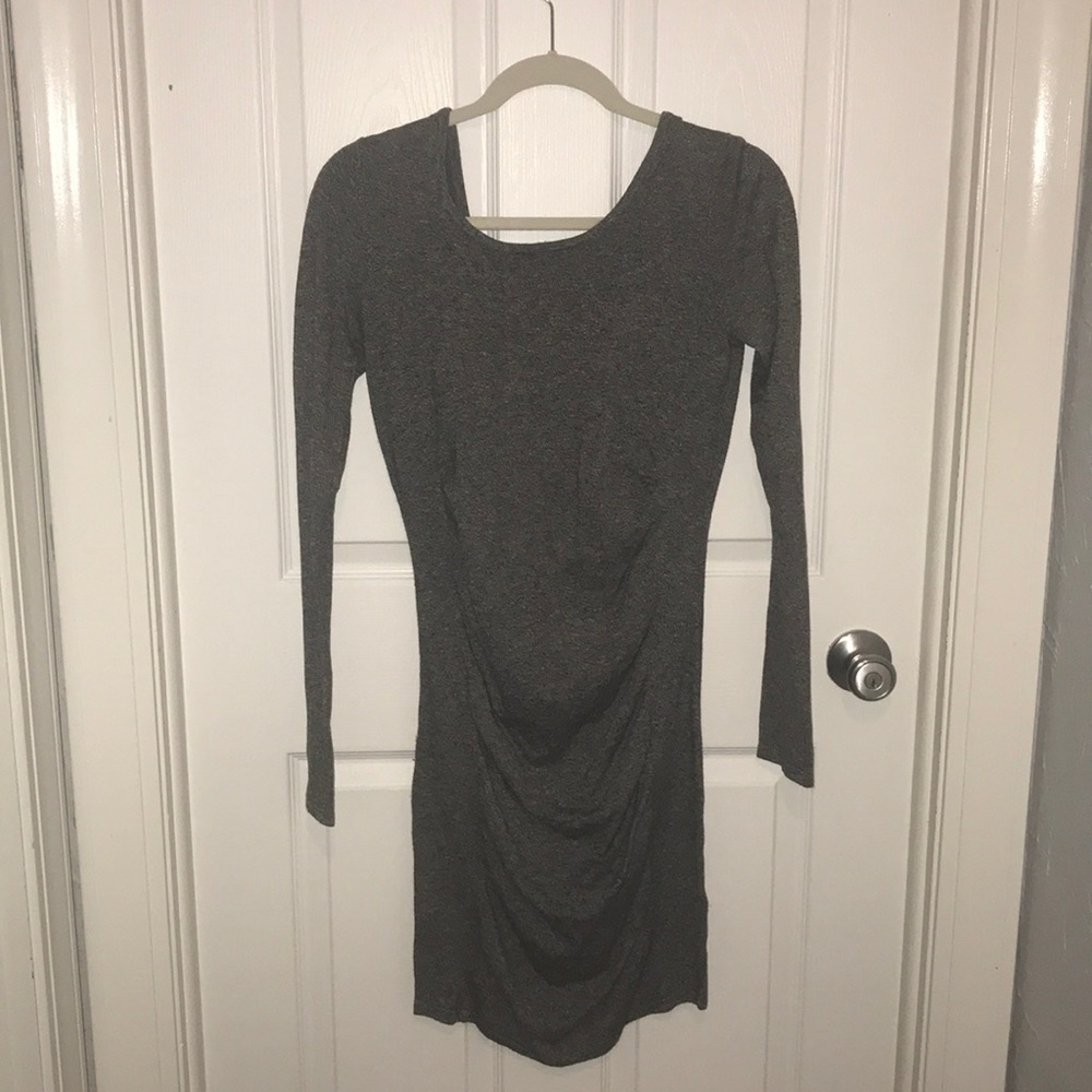 Grey and Black Express Midi Dress
